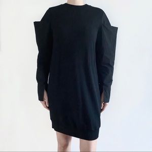 Clu black sweatshirt dress with volume sleeves